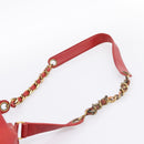 CHANEL Matelasse Chain Shoulder Bag Lamb Skin Red Gold CC Auth KD284-5
