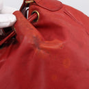 CHANEL Matelasse Chain Shoulder Bag Lamb Skin Red Gold CC Auth KD284-17