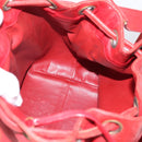 CHANEL Matelasse Chain Shoulder Bag Lamb Skin Red Gold CC Auth KD284-12