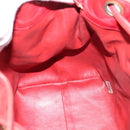 CHANEL Matelasse Chain Shoulder Bag Lamb Skin Red Gold CC Auth KD284-19