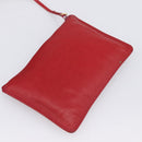 CHANEL Matelasse Chain Shoulder Bag Lamb Skin Red Gold CC Auth KD284-21