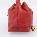 CHANEL Matelasse Chain Shoulder Bag Lamb Skin Red Gold CC Auth KD284-3