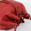CHANEL Matelasse Chain Shoulder Bag Lamb Skin Red Gold CC Auth KD284-6