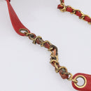 CHANEL Matelasse Chain Shoulder Bag Lamb Skin Red Gold CC Auth KD284-8