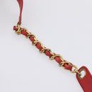 CHANEL Matelasse Chain Shoulder Bag Lamb Skin Red Gold CC Auth KD284-9