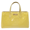 LOUIS VUITTON Monogram Vernis Wilshire PM Hand Bag Broncorail M91452 Auth KD306-2