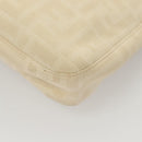 FENDI Zucca Canvas Mamma Baguette Shoulder Bag Beige Silver Auth KD315-15