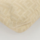 FENDI Zucca Canvas Mamma Baguette Shoulder Bag Beige Silver Auth KD315-16