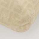 FENDI Zucca Canvas Mamma Baguette Shoulder Bag Beige Silver Auth KD315-17