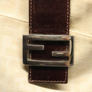 FENDI Zucca Canvas Mamma Baguette Shoulder Bag Beige Silver Auth KD315-9