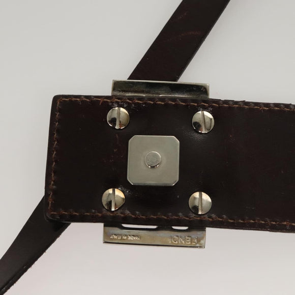 FENDI Zucca Canvas Mamma Baguette Shoulder Bag Beige Silver Auth KD315