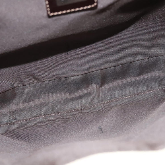 FENDI Zucca Canvas Mamma Baguette Shoulder Bag Beige Silver Auth KD315