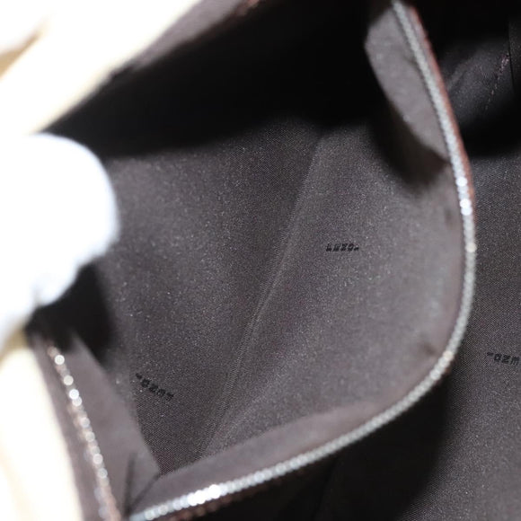 FENDI Zucca Canvas Mamma Baguette Shoulder Bag Beige Silver Auth KD315