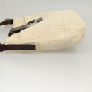 FENDI Zucca Canvas Mamma Baguette Shoulder Bag Beige Silver Auth KD315-4