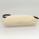 FENDI Zucca Canvas Mamma Baguette Shoulder Bag Beige Silver Auth KD315-5