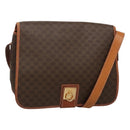 CELINE Macadam Canvas Shoulder Bag PVC Leather Brown Gold Auth KD317-1