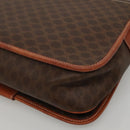 CELINE Macadam Canvas Shoulder Bag PVC Leather Brown Gold Auth KD317-15