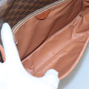 CELINE Macadam Canvas Shoulder Bag PVC Leather Brown Gold Auth KD317-10