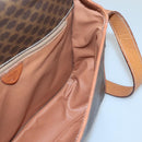 CELINE Macadam Canvas Shoulder Bag PVC Leather Brown Gold Auth KD317-18