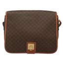 CELINE Macadam Canvas Shoulder Bag PVC Leather Brown Gold Auth KD317-13