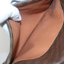 CELINE Macadam Canvas Shoulder Bag PVC Leather Brown Gold Auth KD317-20