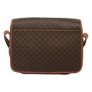 CELINE Macadam Canvas Shoulder Bag PVC Leather Brown Gold Auth KD317-2