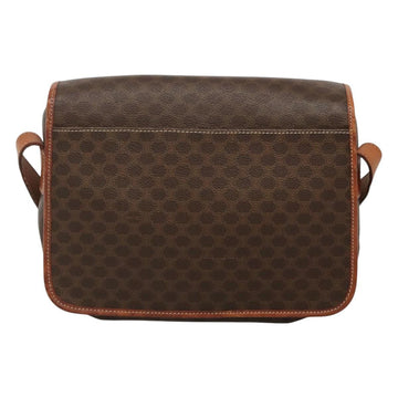 CELINE Macadam Canvas Shoulder Bag PVC Leather Brown Gold Auth KD317 - 0