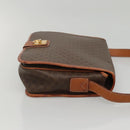 CELINE Macadam Canvas Shoulder Bag PVC Leather Brown Gold Auth KD317-3