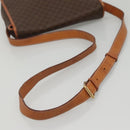 CELINE Macadam Canvas Shoulder Bag PVC Leather Brown Gold Auth KD317-7