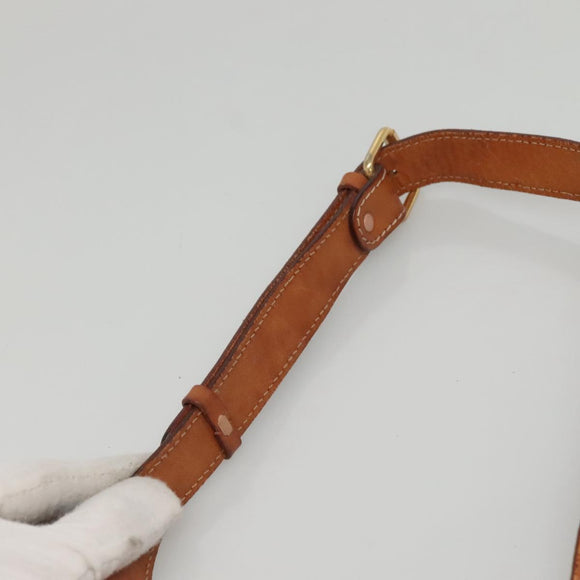 CELINE Macadam Canvas Shoulder Bag PVC Leather Brown Gold Auth KD317