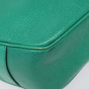 CELINE Shoulder Bag Leather Green Gold Auth KD318-14
