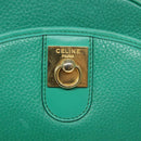 CELINE Shoulder Bag Leather Green Gold Auth KD318-17