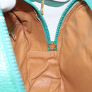 CELINE Shoulder Bag Leather Green Gold Auth KD318-19