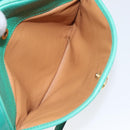 CELINE Shoulder Bag Leather Green Gold Auth KD318-22
