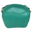 CELINE Shoulder Bag Leather Green Gold Auth KD318-2