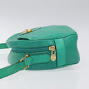 CELINE Shoulder Bag Leather Green Gold Auth KD318-4