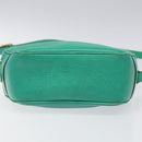 CELINE Shoulder Bag Leather Green Gold Auth KD318-5