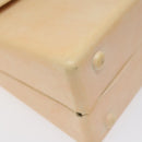 Salvatore Ferragamo Gancini Hand Bag Rubber Beige Auth KD319-11