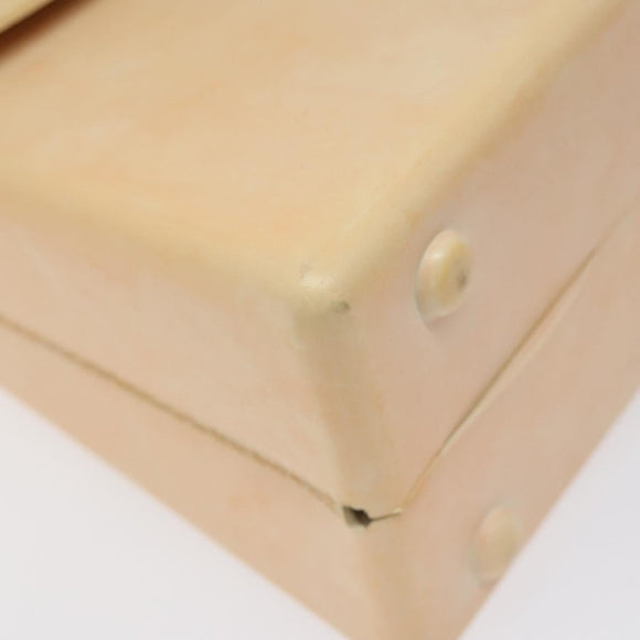 Salvatore Ferragamo Gancini Hand Bag Rubber Beige Auth KD319