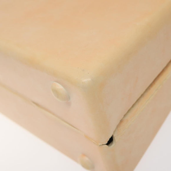 Salvatore Ferragamo Gancini Hand Bag Rubber Beige Auth KD319