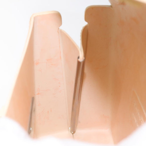 Salvatore Ferragamo Gancini Hand Bag Rubber Beige Auth KD319