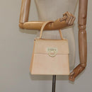 Salvatore Ferragamo Gancini Hand Bag Rubber Beige Auth KD319-20