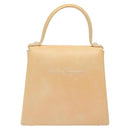Salvatore Ferragamo Gancini Hand Bag Rubber Beige Auth KD319-2