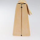 Salvatore Ferragamo Gancini Hand Bag Rubber Beige Auth KD319-4