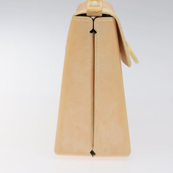 Salvatore Ferragamo Gancini Hand Bag Rubber Beige Auth KD319