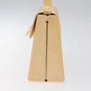 Salvatore Ferragamo Gancini Hand Bag Rubber Beige Auth KD319-5