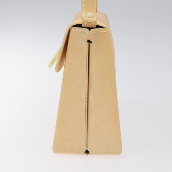 Salvatore Ferragamo Gancini Hand Bag Rubber Beige Auth KD319