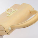 Salvatore Ferragamo Gancini Hand Bag Rubber Beige Auth KD319-6