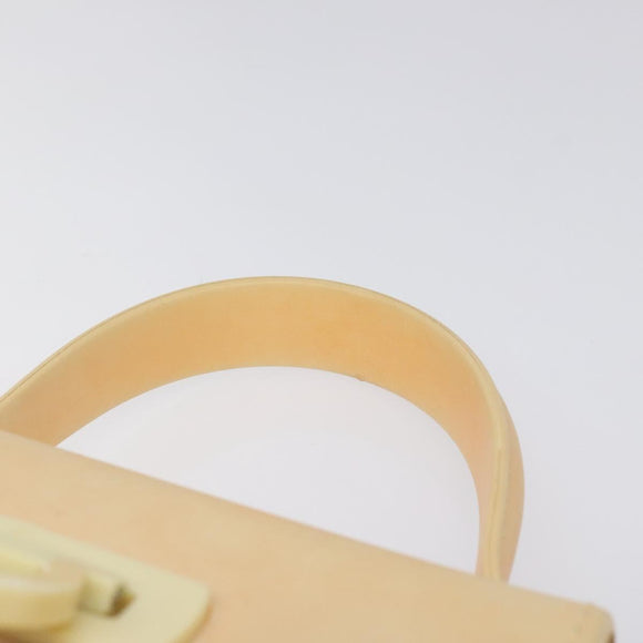 Salvatore Ferragamo Gancini Hand Bag Rubber Beige Auth KD319