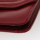 Christian Dior Shoulder Bag Leather Gold Red Auth KD333-10